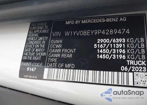 2023 Mercedes-Benz Metris from USA, damaged, VIN W1YV0BEY9P4289474